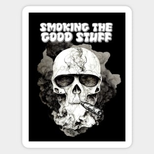 Cigar Hobby No. 2: "Smoking the Good Stuff"... Cigars that is... on a Dark Background Sticker